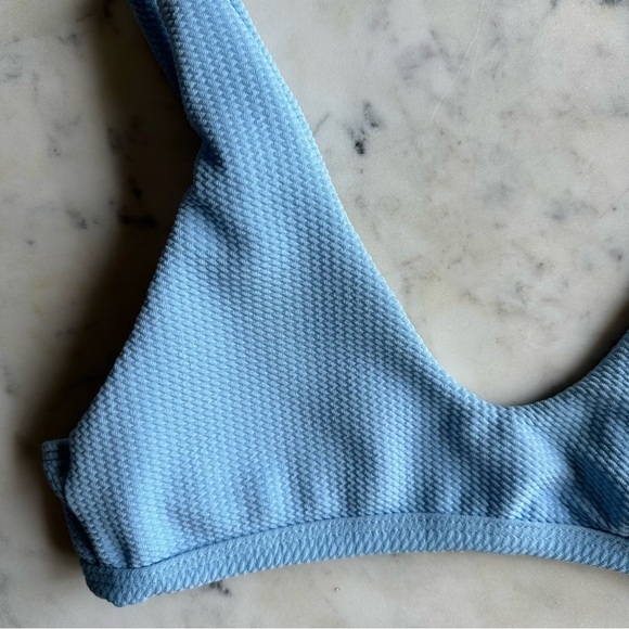 SHEIN Light Blue Textured Bikini Set Size Small - Picture 3 of 15